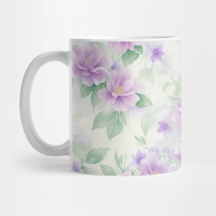 Wild Violet Flowers. Watercolor Pattern. Mug